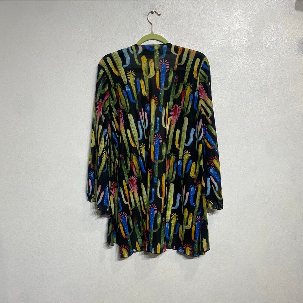 Lucky & Blessed Black Cactus Kimono Sz S - Picture 10 of 13